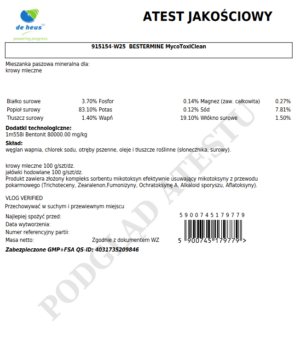 De Heus Bestermine MycoToxiClean 25kg - obrazek 3