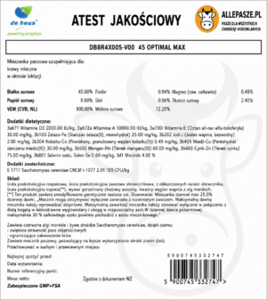 De Heus 45 Optimal Max 20kg - sypka - obrazek 3