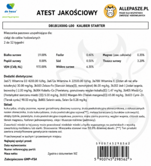 De Heus Kaliber Starter 25kg - granulat - obrazek 3