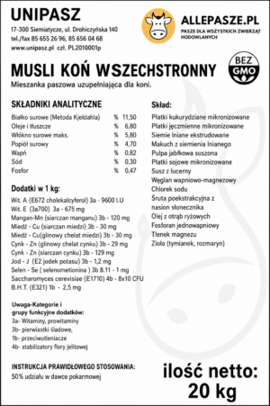 UNIPASZ Koń wszechstronny 20kg- musli - obrazek 3