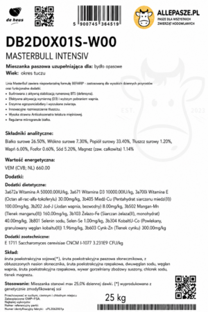 De Heus Masterbull Intensive 25kg - sypka - obrazek 3