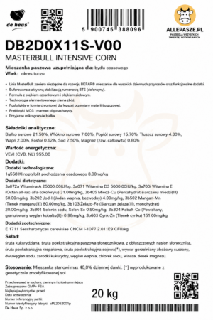 De Heus Masterbull Intensive Corn 20kg - sypka - obrazek 3
