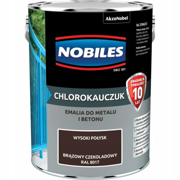 AkzoNobel NOBILES Chlorokauczuk – brąz czekoladowy RAL 8017 0,9 L
